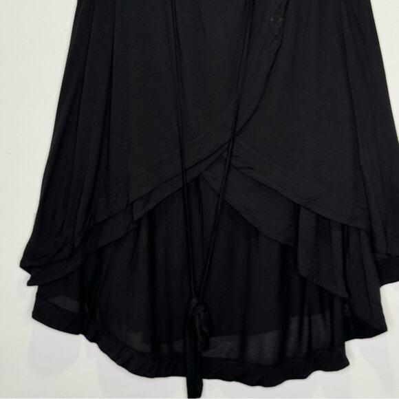 🍁 Diesel Women's Low High Fit and Flare Knee Length Skirt Asymmetrical Hem Black - Picture 6 of 15